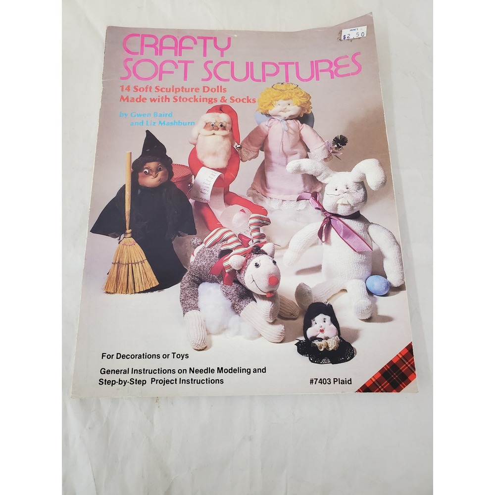 Vintage 1981 Plaid‎ Crafty Soft Sculptures Doll Pattern Book 7403 Stocking Dolls